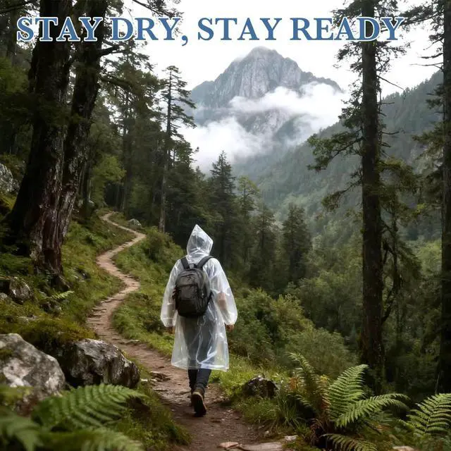Alt view image 3 of 7 - Disposable Rain Ponchos for Adults, 5Pcs Card-Sized Emergency Ponchos with Hood Clear Ponchos Family Pack for Travel, Waterproof PE Raincoats with 10Pcs Shoe Toe Sticker for Women, Men, Kids