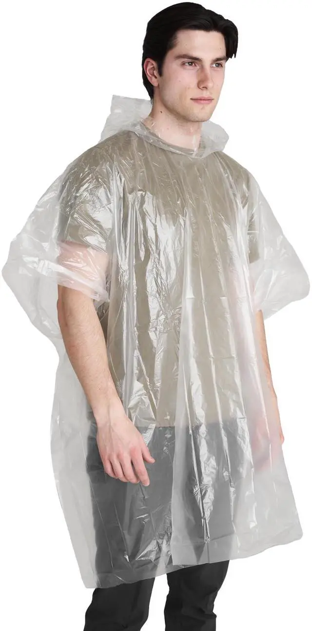 Main image of Emergency Poncho - Lightweight, Waterproof, Compact, Disposable Rain Gear with Hood, Ideal for Outdoor Adventures, Camping, Hiking, Festivals, and Survival Kit Use (One Size Fits All)