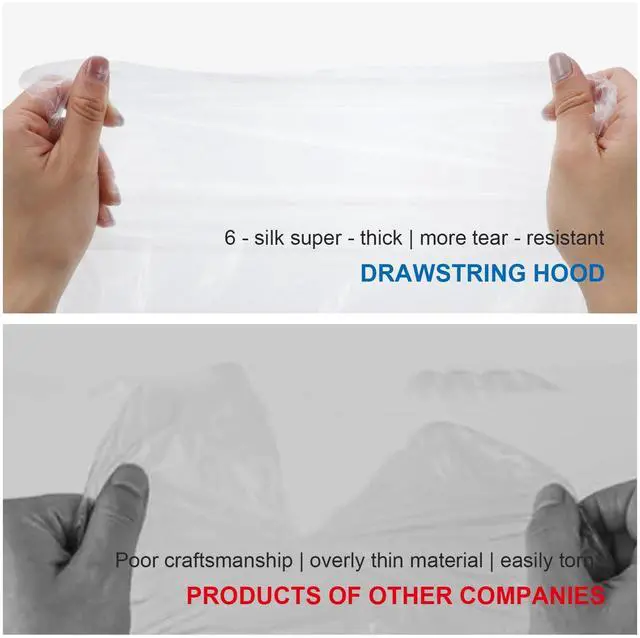 Alt view image 4 of 7 - 2 Pcs Disposable Rain Ponchos for Adults, Plus Size Waterproof Rain Suit Rain Coats Emergency Waterproof Rainpants Suit with Hood for Camping Hiking