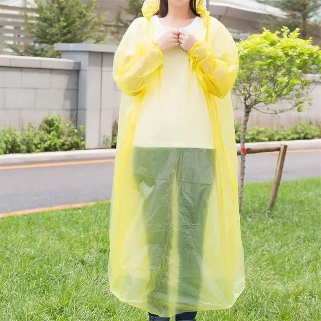 Alt view image 3 of 7 - 4 Pack Portable Disposable Emergencywith Hood and Attachable Round Case, Raincoats Rain Poncho in A Ball Waterproof Raincoat In Keychain Ball, Adult Rainwear for Camping, Cycling