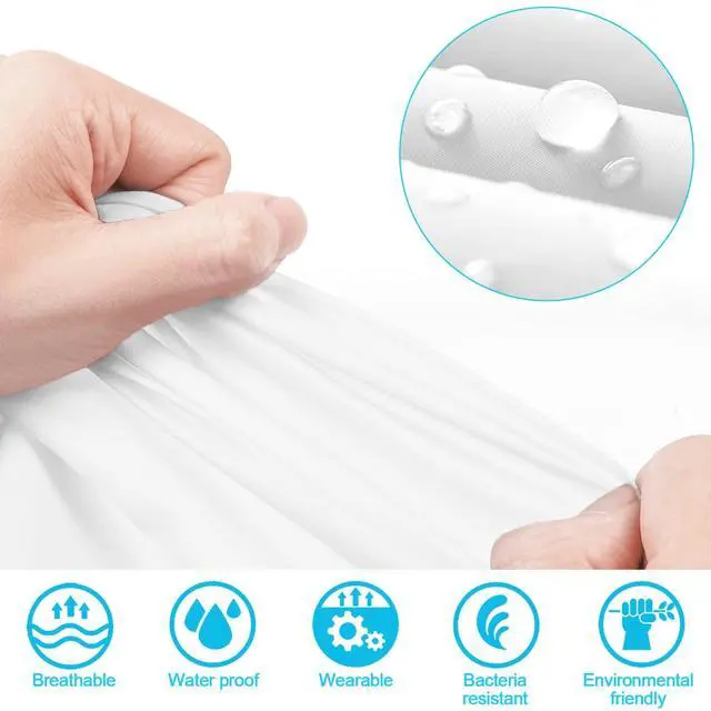 Alt view image 5 of 7 - Reusable Adults Rain Ponchos, 2 Pcs EVA Portable Raincoats for Women Men with Hood for Disney Outdoor (2Pcs-white)