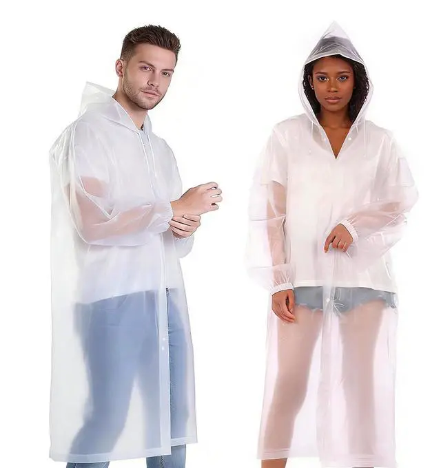 Main image of Clear Ponchos with Hood,Clear Rain Ponchos for Adults Reusable,Ponchos Adult(2 PCS)