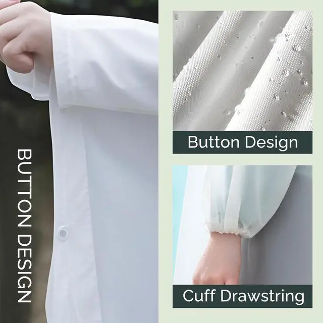 Alt view image 4 of 6 - Rain Ponchos for Adults,2 Pack Reusable EVA Rain Jacket Coats with Hood for Women and Men,White and Grey