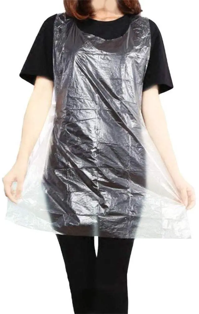 Main image of Disposable Aprons (50 Count), Plastic apron for Painting Party, Cooking, Housework, Picnic etc.
