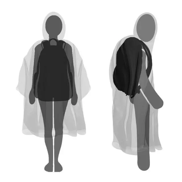 Alt view image 4 of 5 - The Clean Explorer Disposable Rain Ponchos with Hood and Drawstring: Extra Thick (4 Pack - Adult Size)