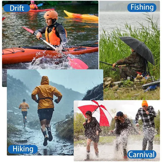 Alt view image 7 of 7 - 2 Sets Rain Ponchos Disposable & Shoe Covers Waterproof Emergency Clear Rain Poncho with Elastic Shoe Covers for Outdoor Camping Hiking Theme Parks Travel Men Women Daily Use
