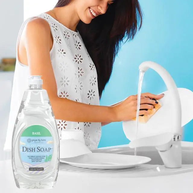 Alt view image 5 of 6 - Botanicals Plant-Based Liquid Dish Soap, Concentrated Formula with Max Grease Cleaning Power, Cruelty-Free, Basil Scent, 24 Fl Oz