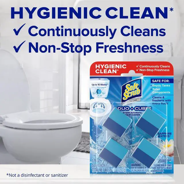 Alt view image 2 of 7 - Soft Scrub in-Tank Toilet Cleaner Duo-Cubes, Sapphire Waters