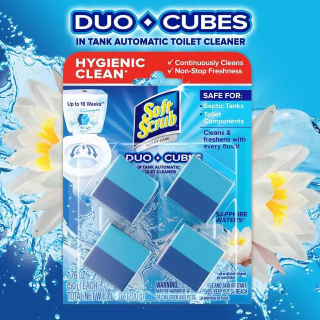 Alt view image 6 of 7 - Soft Scrub in-Tank Toilet Cleaner Duo-Cubes, Sapphire Waters