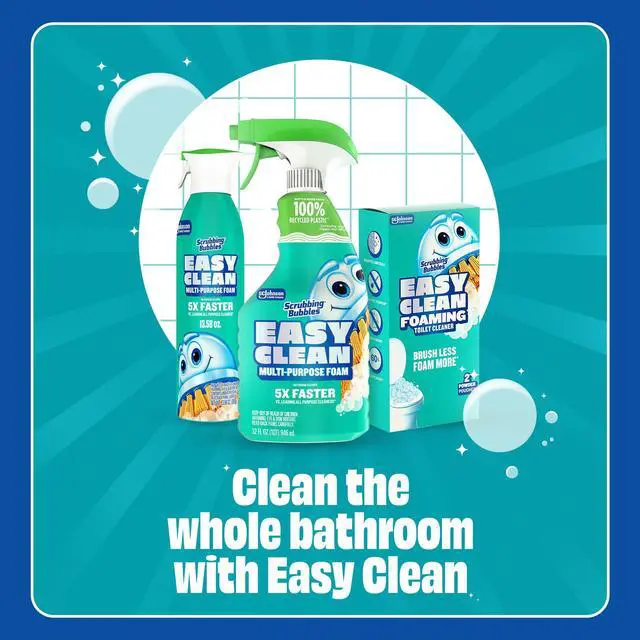 Alt view image 7 of 7 - Scrubbing Bubbles Easy Clean Foaming Multipurpose Bathroom Cleaner, Continuous Spray Bottle, Fast Acting Foam, 13.58 Ounce