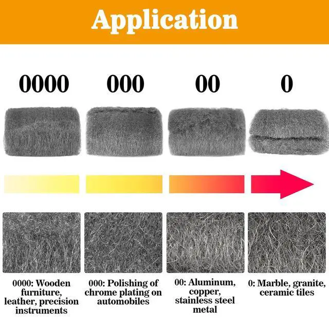 Alt view image 2 of 7 - Steel Wool Pads 0000 15PCS - Steel Wool 0000 Roll Glass Wood Fabric Metal Extra Fine Polishing Chrome Glass Polishing Pads Wool Steelwool Mice Control Weep Hole Covers Walls Fill