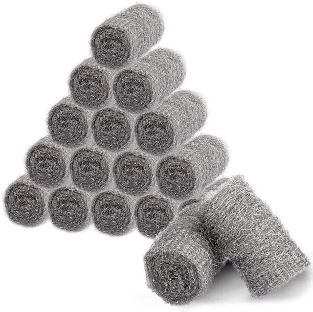 Main image of Bulk Steel Wool Roll Kit, Steel Wool 0000 15pcs, Gap Blocker, 0000 Steel Wool Keep Mice Away from Holes/Siding/Pipeline/Vents in Garden, House, 15 Pack × 1.6FT