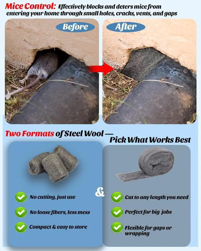 Alt view image 5 of 7 - Steel Wool Pads 0000 for Glass - 15 Pcs Extra Fine SteelWool for Cleaning & Polishing - Steel Wool Mice Control