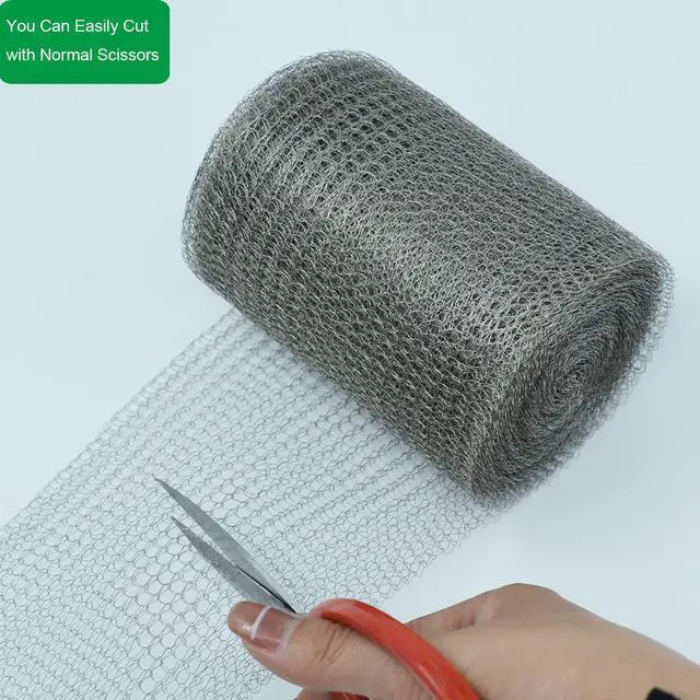Alt view image 4 of 7 - Wire Mesh for Mice Control, 5" x 33FT Stainless Steel Wool, Double Layer Rodent Mesh Barrier, Stainless Steel Mesh Hole Filler, Flexible Stretchy for Garden House and DIY