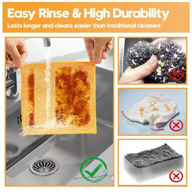 Alt view image 6 of 7 - 16 Pcs Multipurpose Wire Dishwashing Rags, Upgraded Dual-Sided Non Scratch Wire Dishcloth, Reusable Metal Wash Cloth, Steel Wool Cleaning Cloths for Kitchen, Cookware, Sinks, Stove Tops