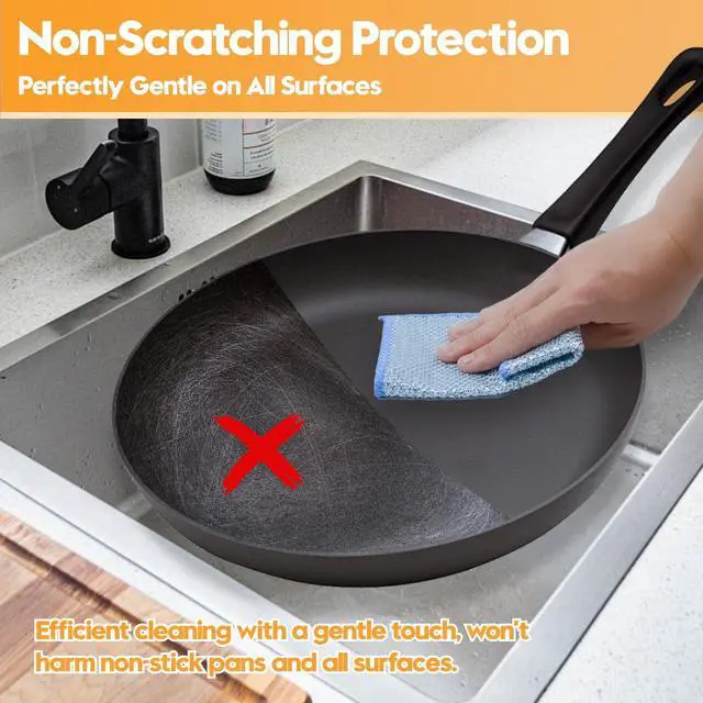 Alt view image 4 of 7 - 16 Pcs Multipurpose Wire Dishwashing Rags, Upgraded Dual-Sided Non Scratch Wire Dishcloth, Reusable Metal Wash Cloth, Steel Wool Cleaning Cloths for Kitchen, Cookware, Sinks, Stove Tops