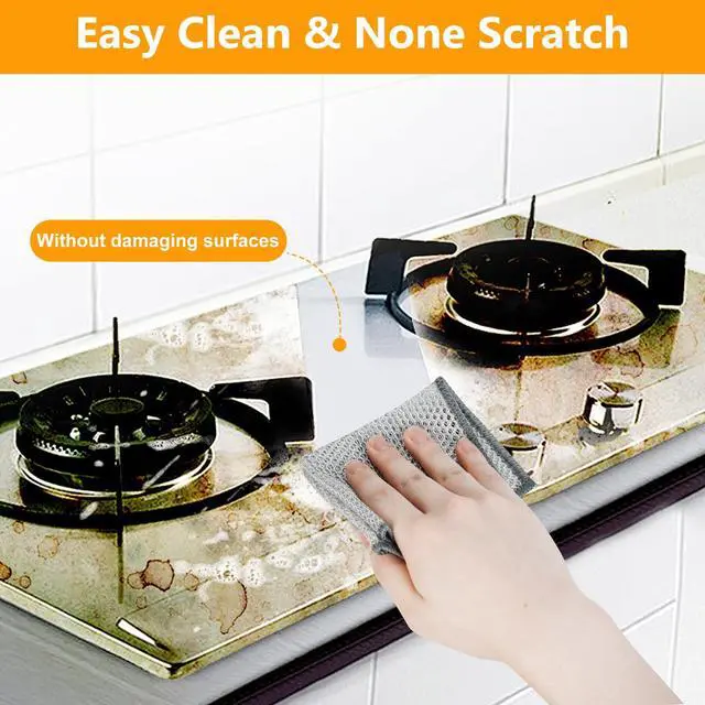 Alt view image 3 of 7 - Extra-Large Size Multipurpose Wire Dishwashing Rag,Non Scratch Wire Dishcloth, Reusable Steel Wool Scrubber,Non-Scratch,Quick-Drying,Multi-Purpose for Kitchen,Bathroom Cleaning (15)