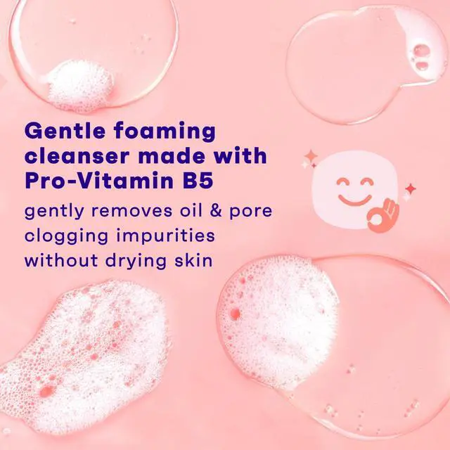 Alt view image 4 of 6 - Clear Essentials Oil-Free Foaming Facial Cleanser, Daily Foaming Face Wash with Pro-Vitamin B5 for Sensitive Skin, Gently Removes Oil & Pore-Clogging Impurities, Fragrance-Free, 8 fl oz