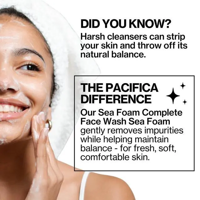 Alt view image 5 of 7 - Face Wash - Sea Foam Mini Travel Size, Skincare, Daily Gentle Foaming Cleanser, Makeup Remover, Face Cleanser, Skin Care, For Combination and Oily Skin, Vegan, 1.4 fl oz (1 Count)