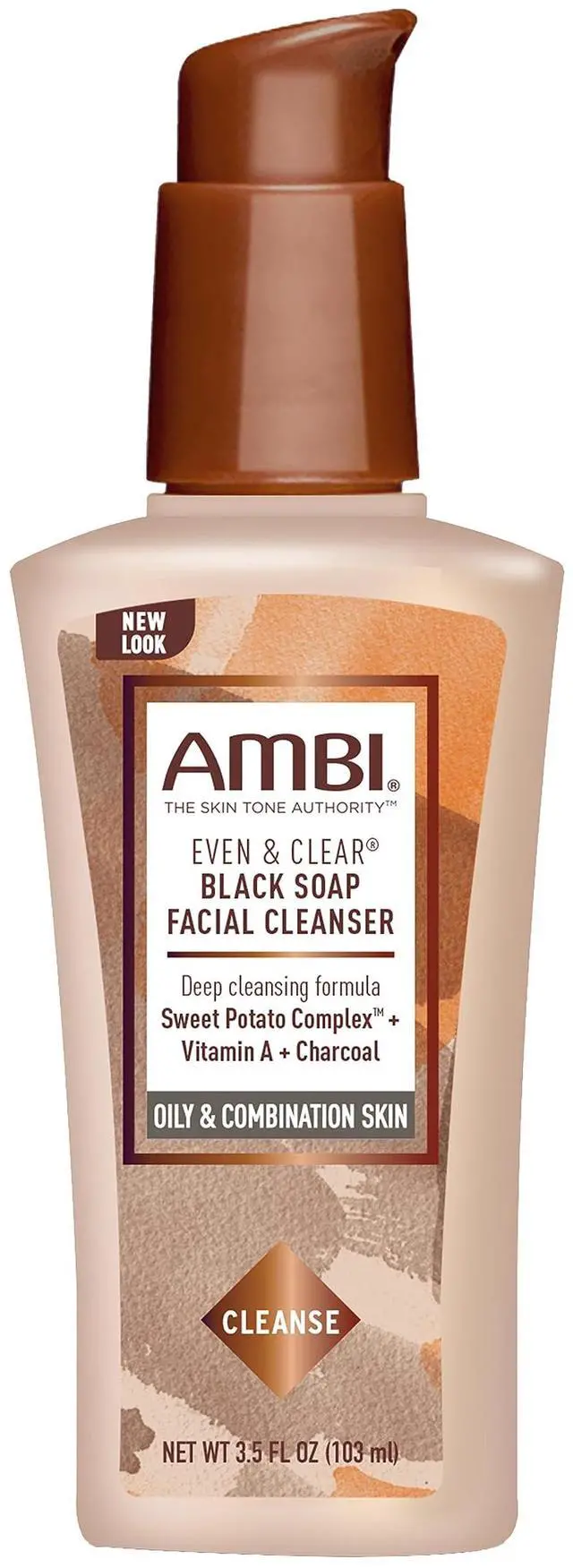 Main image of Clear Purifying Charcoal Black Soap Facial Cleanser With Nutrient Rich Sweet Potato Complex | Helps Even Skin Tone | 3.5 Ounce