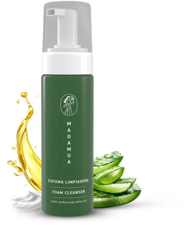 Main image of Organic Facial Foam, Gentle Oxygenating Foaming Face Wash for Women | Natural & Hydrating Facial Cleanser for Deep Cleaning | Organic Face Wash for Women | Foaming Travel Millennial Olive Oil Cleanser