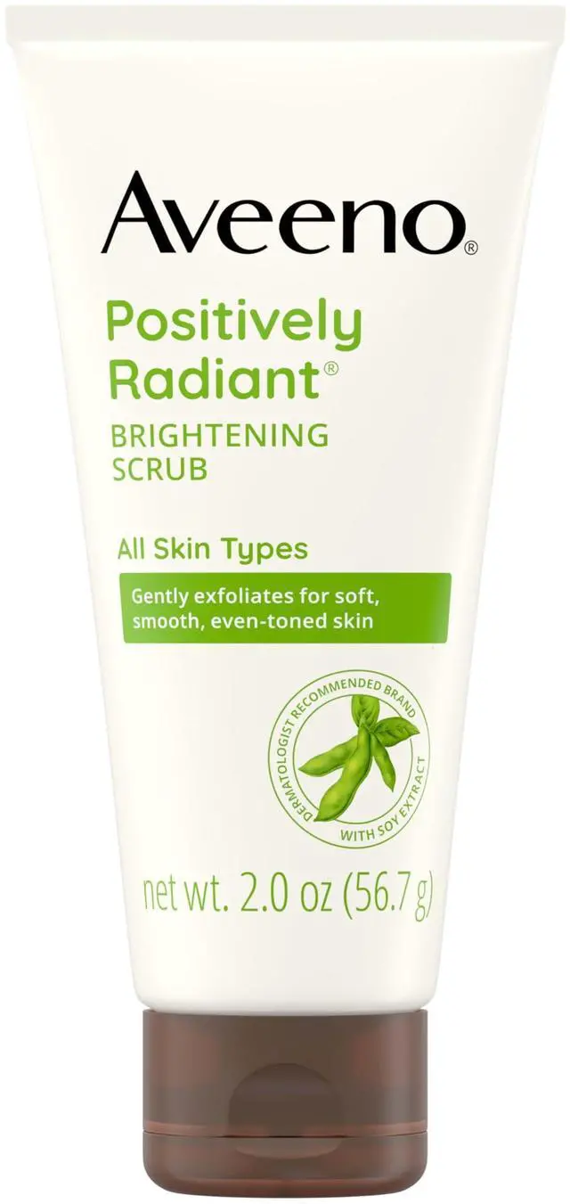 Main image of Positively Radiant Skin Brightening Exfoliating Daily Facial Scrub, Moisture-Rich Soy Extract, helps improve skin tone & texture, Oil-& Soap-Free, Hypoallergenic, Travel Size, 2 oz