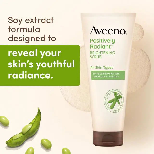 Alt view image 3 of 5 - Positively Radiant Skin Brightening Exfoliating Daily Facial Scrub, Moisture-Rich Soy Extract, helps improve skin tone & texture, Oil-& Soap-Free, Hypoallergenic, Travel Size, 2 oz