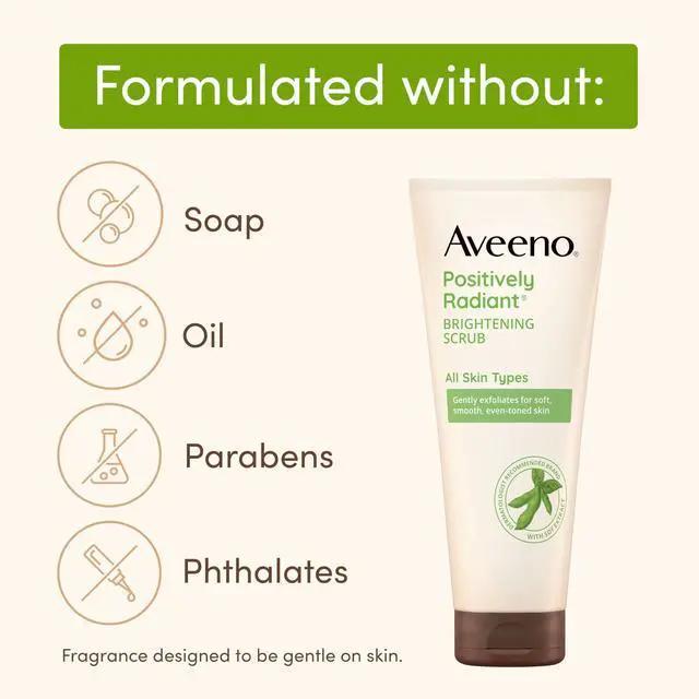 Alt view image 4 of 5 - Positively Radiant Skin Brightening Exfoliating Daily Facial Scrub, Moisture-Rich Soy Extract, helps improve skin tone & texture, Oil-& Soap-Free, Hypoallergenic, Travel Size, 2 oz