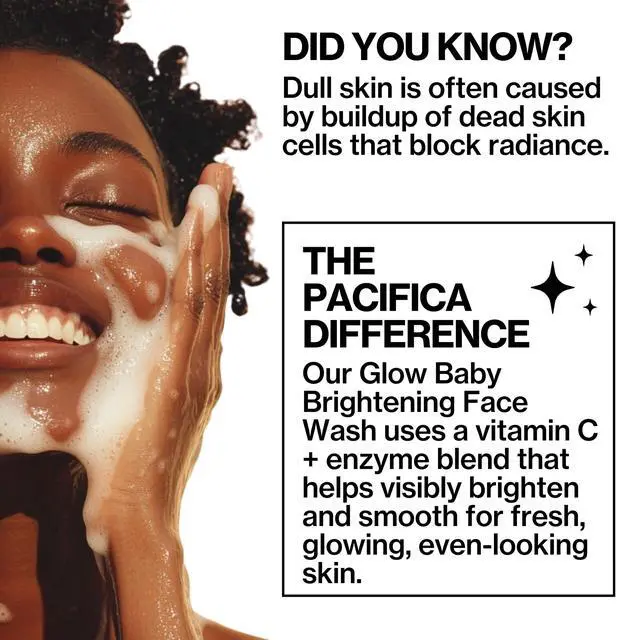 Alt view image 5 of 7 - Mini Glow Baby Brightening Facial Cleanser 1.4 oz Vitamin C & Glycolic Acid (AHA) Face Wash Daily Cleanser for Anti-Aging Exfoliating for Smooth, Even Glowing Skin Vegan Clean Beauty