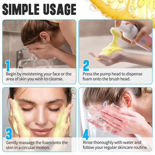 Alt view image 3 of 7 - Turmeric Facial Cleanser,Urmeric Facial Foam Foaming Face Wash, Deep Cleaning Turmeric Foaming Cleanser for All Skin 150ML