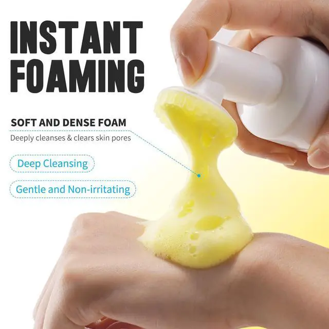 Alt view image 7 of 7 - Turmeric Facial Cleanser,Urmeric Facial Foam Foaming Face Wash, Deep Cleaning Turmeric Foaming Cleanser for All Skin 150ML
