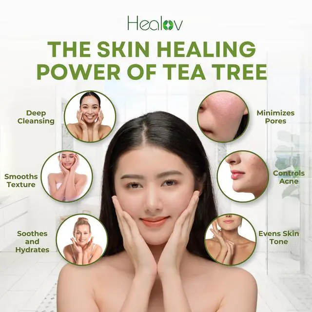 Alt view image 2 of 7 - Tea Tree Face Wash Natural Tea Tree Soap Exfoliating Facial Cleanser Tea Tree Oil Fights Acne, Skin Irritation and Prevents Breakouts Deeply Cleansing, Hydrating Liquid Soap for Calm Fresh Skin