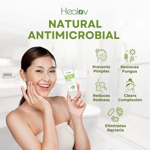 Alt view image 3 of 7 - Tea Tree Face Wash Natural Tea Tree Soap Exfoliating Facial Cleanser Tea Tree Oil Fights Acne, Skin Irritation and Prevents Breakouts Deeply Cleansing, Hydrating Liquid Soap for Calm Fresh Skin