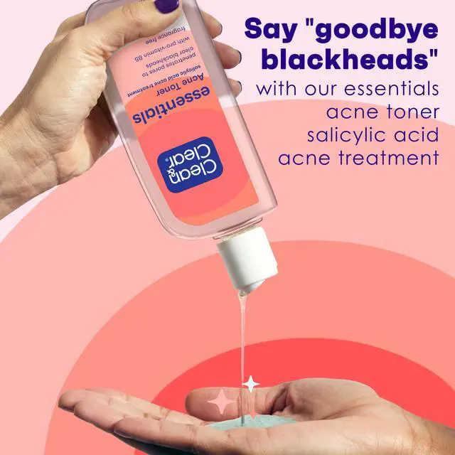 Alt view image 2 of 7 - Essentials Oil-Free Acne Toner, 2% Salicylic Acid Acne Treatment with Pro-Vitamin B5, Deep Pore Facial Toner for Blackheads & Pimples, Fragrance Free, 8 fl. oz