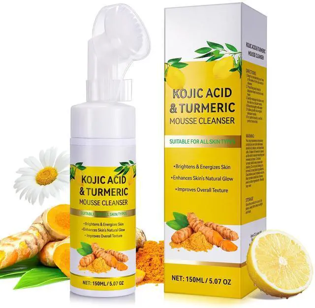 Main image of Turmeric Cleansing Mousse, Turmeric Foaming Facial Cleanser Urmeric Facial Foaming Cleanser for All Skin 150ml