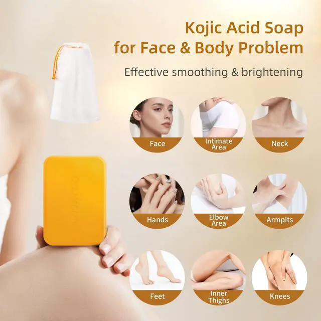 Alt view image 4 of 6 - Acid Turmeric Soap Bar Dark Spots for Face & Body, Deep Cleansing, Gentle Soap Sensitive Skin Formula, All Skin Types