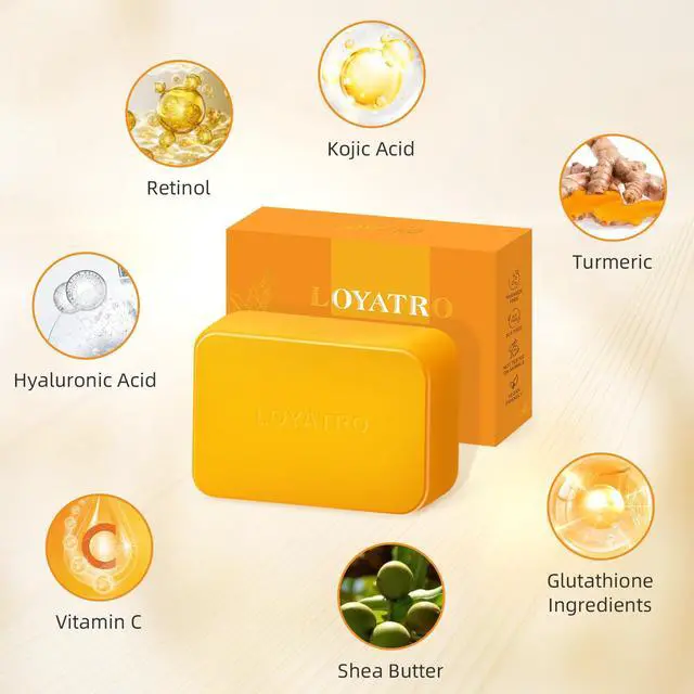 Alt view image 6 of 6 - Acid Turmeric Soap Bar Dark Spots for Face & Body, Deep Cleansing, Gentle Soap Sensitive Skin Formula, All Skin Types