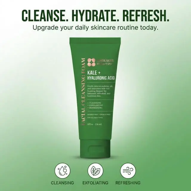 Alt view image 7 of 7 - Hyaluronic Acid Facial Cleansing Foam, Gentle Face Wash for Hydrating & Refreshing Skin, 8 oz