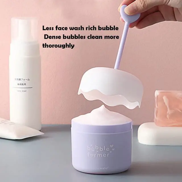 Alt view image 4 of 7 - Face Wash Foam Maker, Facial Cleanser Foam Cup Froth Whip Bubble Maker Skin Care Face Wash Foamer, Deep Skincare Cleaner Tools, for Home Travel(COLOR:blue)