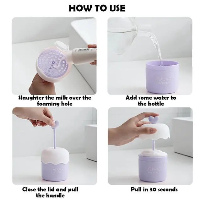 Alt view image 6 of 7 - Face Wash Foam Maker, Facial Cleanser Foam Cup Froth Whip Bubble Maker Skin Care Face Wash Foamer, Deep Skincare Cleaner Tools, for Home Travel(COLOR:blue)