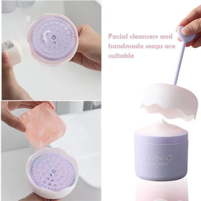 Alt view image 5 of 7 - Face Wash Foam Maker, Facial Cleanser Foam Cup Froth Whip Bubble Maker Skin Care Face Wash Foamer, Deep Skincare Cleaner Tools, for Home Travel(COLOR:blue)