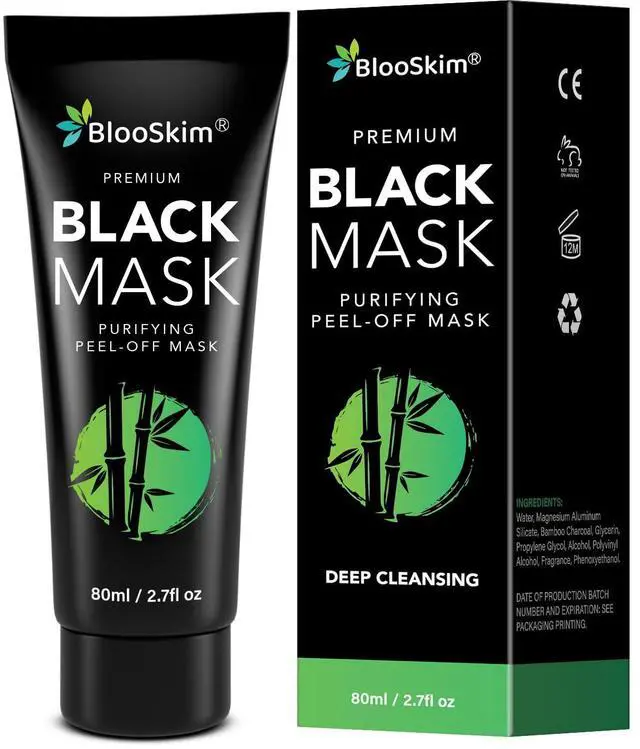 Main image of Blackhead Remover Mask for Face: Black Peel Off Face Mask Charcoal Peel Off Face Mask for Oily & Combination Skin Refreshing Botanical Formula, 2.8 fl oz