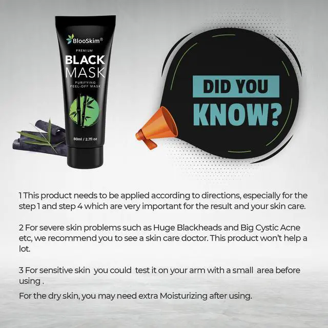 Alt view image 7 of 7 - Blackhead Remover Mask for Face: Black Peel Off Face Mask Charcoal Peel Off Face Mask for Oily & Combination Skin Refreshing Botanical Formula, 2.8 fl oz