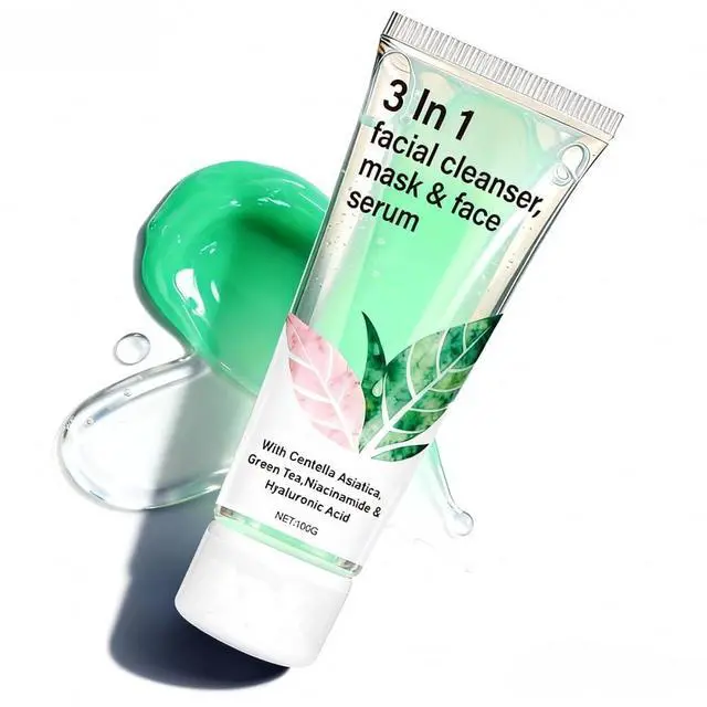 Main image of Green Tea Mask Cleanser, 3-in-1 Facial Wash, Gentle Pore Care Mask, Firm and Hydrating Foaming Facial Cleanser, Centella Asiatica for Acne-Prone & Sensitive Skin, Korean Skincare