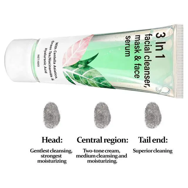 Alt view image 5 of 6 - Green Tea Mask Cleanser, 3-in-1 Facial Wash, Gentle Pore Care Mask, Firm and Hydrating Foaming Facial Cleanser, Centella Asiatica for Acne-Prone & Sensitive Skin, Korean Skincare