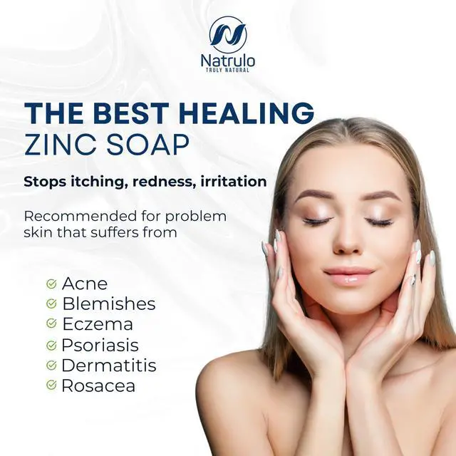 Alt view image 2 of 7 - Zinc Soap with Zinc Pyrithione | Gentle All-Natural Face & Body Wash | Daily Cleansing Formula for Oily, Sensitive & Blemish-Prone Skin | Exfoliating Wash with Aloe & Citrus | Made in USA