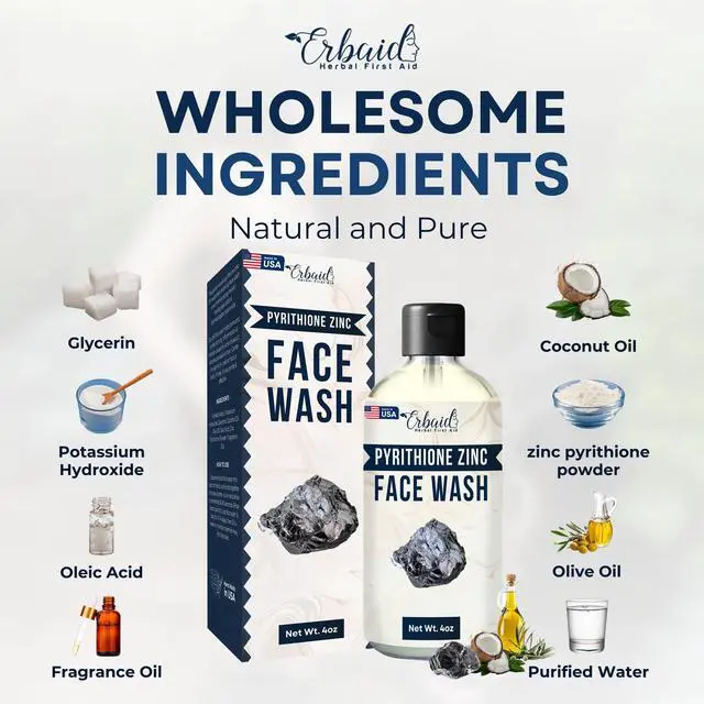 Alt view image 5 of 7 - Zinc Soap with Zinc Pyrithione | Gentle All-Natural Face & Body Wash | Daily Cleansing Formula for Oily, Sensitive & Blemish-Prone Skin | Exfoliating Wash with Aloe & Citrus | Made in USA