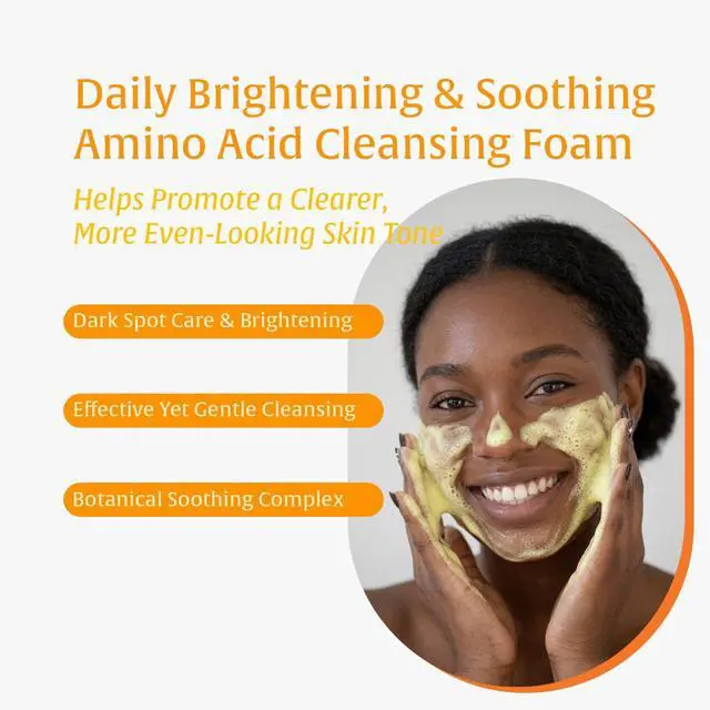 Alt view image 2 of 7 - Kojic Acid Amino Acids Foam Cleanser Gentle Cleansing, Face & Body Brightening, Kojic Acid Cleanser Exfoliating, Turmeric Cleansing for Dark Spots, Uneven Skin Tone, 100ml