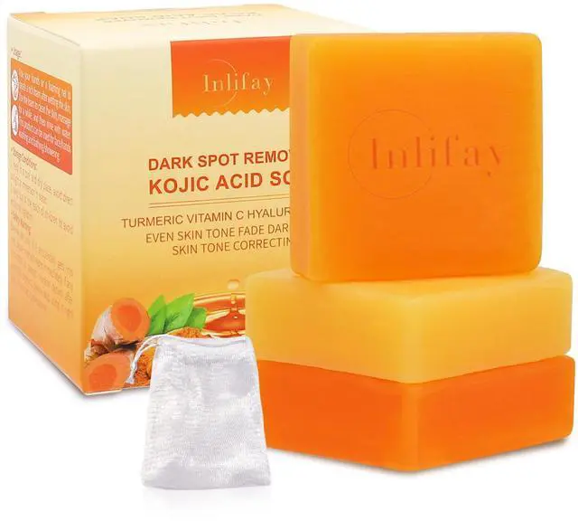 Main image of Acid Turmeric Soap: Dark Spot Remover for Face Body - Skin Cleansing Bar for Women with Hyperpigmentation - Home Travel Use in Summer