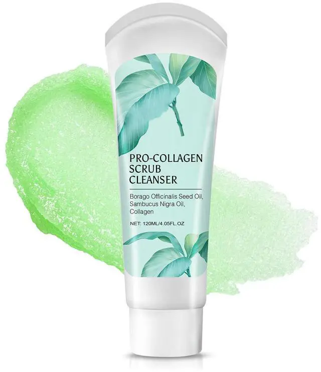 Main image of Exfoliating Face Scrub,3 In 1 Collagen Scrub Cleanser With Borago Officinalis Seed Oil,Sambucus Nigra Oil,Facial Cleansing And Exfoliating,Moisturizing And Firming The Skin - 4.05 Fl Oz